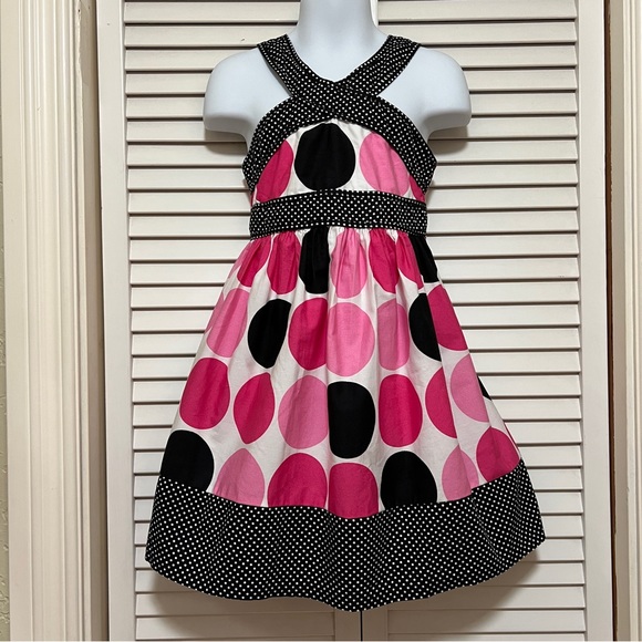 BONNIE JEAN Girls Dress Black White Pink Geometric Sleeveless Summer Dress 4/4T - Picture 1 of 5